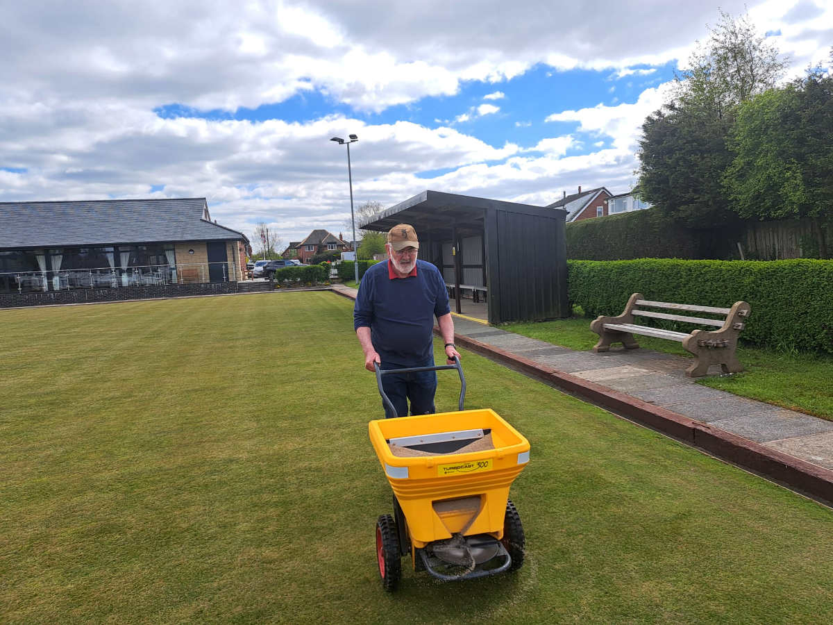 Brian spreading fertiliser