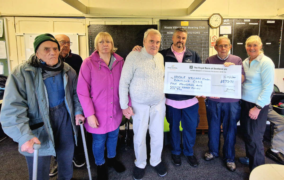 Dovedale presents Hoole with Grant Cheque